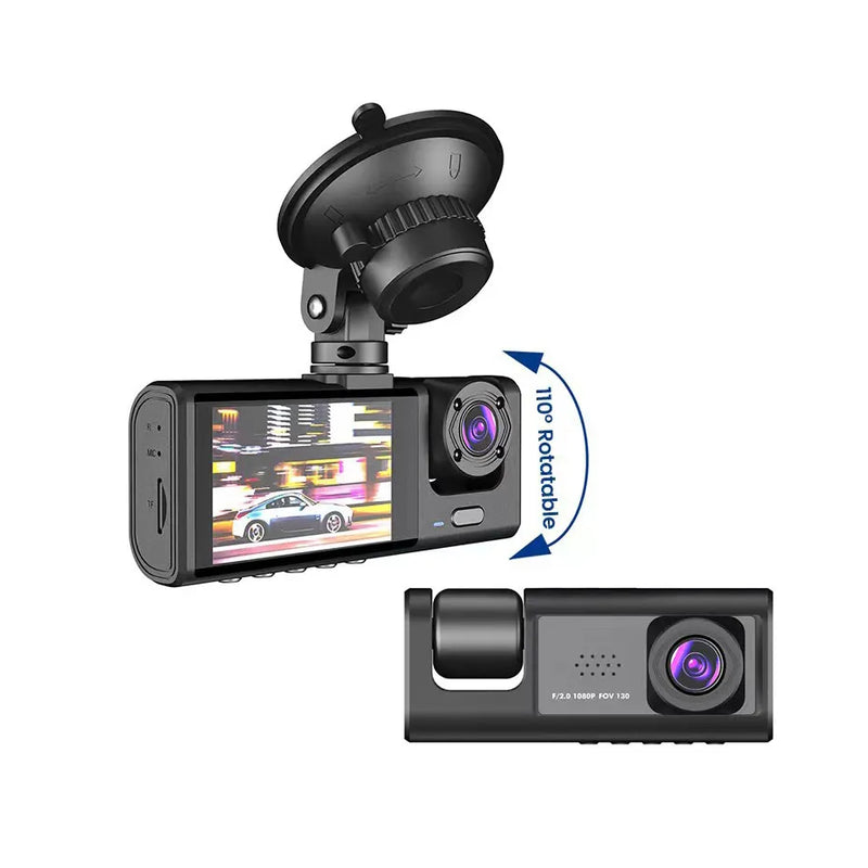 Câmera Dash De 3 Canais Frente, Traseira e Interior,1080p Dash